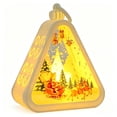 thumbnail image 1 of Christmas Hanging Night Light – Triangular LED Lamp with Tree, Santa & Snowman Pattern, Warm White Glow, Battery Operated Desktop Decor for Xmas Home, 1 of 7