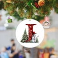 thumbnail image 1 of Christmas Hanging Oranments Red Alphabet Snowman Ornaments for Christmas Tree Circular Acrylic Christmas Decor with String for Holiday Gift Decorations, 1 of 5