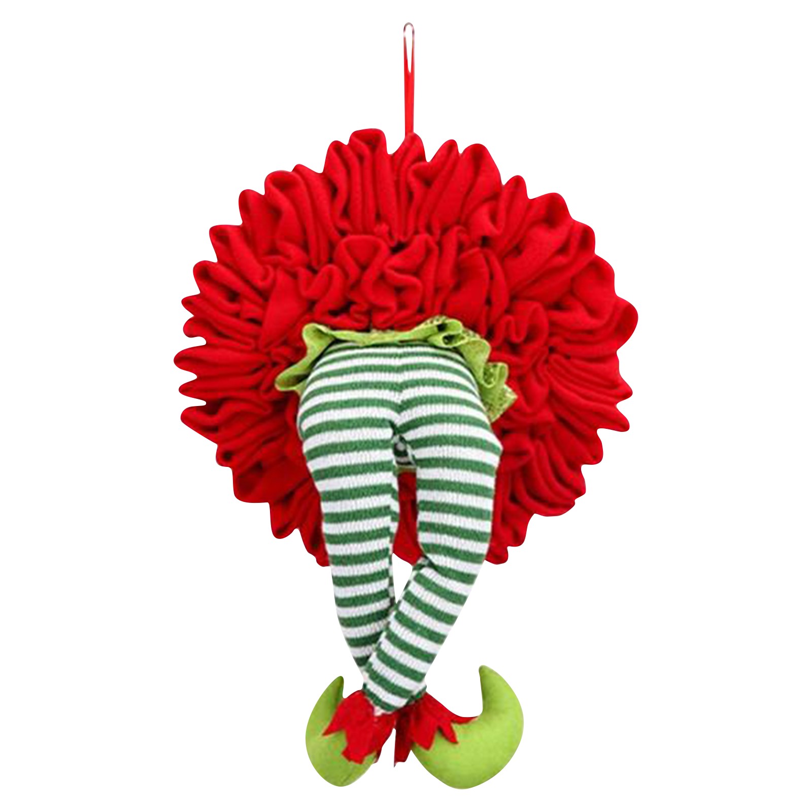Christmas Hanging Ornament, Christmas Wreath, Christmas Elfs Leg Charm