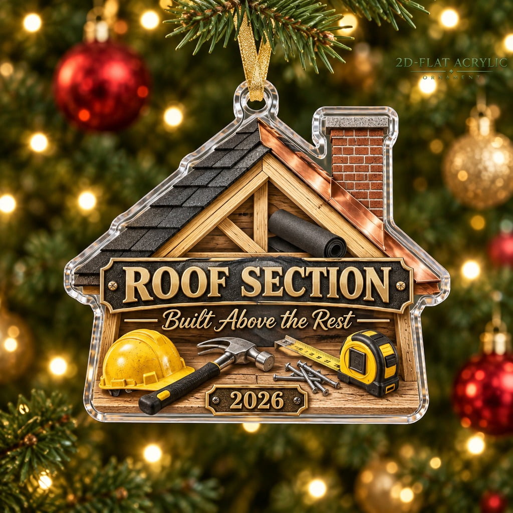 Christmas Hanging Ornament Roof Section Design Acrylic Tree Decoration ...