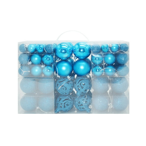 Christmas Hanging Ornaments, 100 Count Pre-Strung Plastic Balls, Shatterproof Barrel Packed Balls for Holiday Xmas Party Wreath Tabletop Tree Decorations, 2.36 Inch, Black