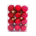 thumbnail image 1 of Christmas Hanging Ornaments, 24 Count Shatterproof Balls for Holiday Party Wreath Tabletop Tree Decorations, 3cm, Red, 1 of 2