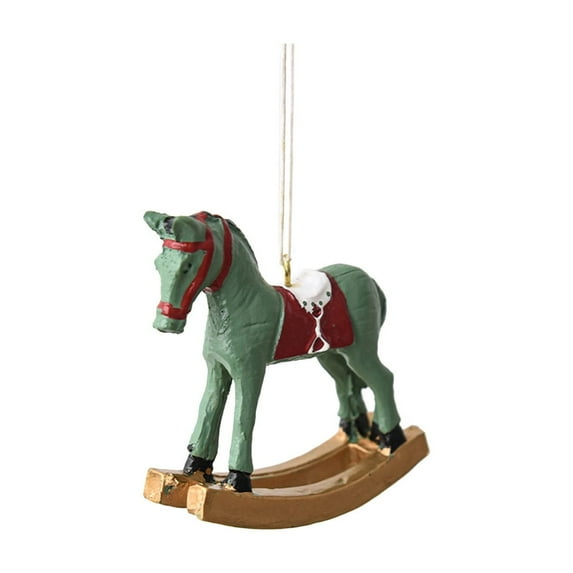 Christmas Hanging Ornaments, Christmas Home Xmas Rocking Horse Ornament Figurine Decorations, 3.15脳0.78脳2.55in