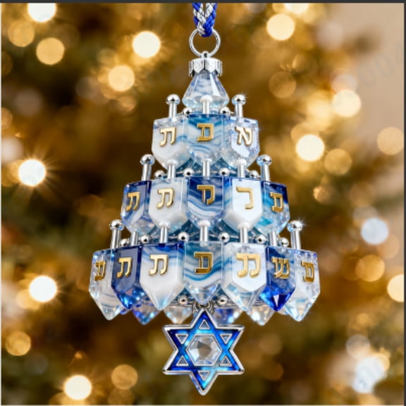 Christmas Hanging Ornaments,Hanukkah Dreidel Tree Ornament，The Hanukkah Dreidel Tree Ornament A Festive To Your Holiday Decor With This Hanukkah Dreidel Tree Ornament