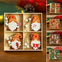 Christmas Hanging Ornaments Wooden Gingerbread Man Gnome Pendant Xmas Tree Home Kitchen Decoration