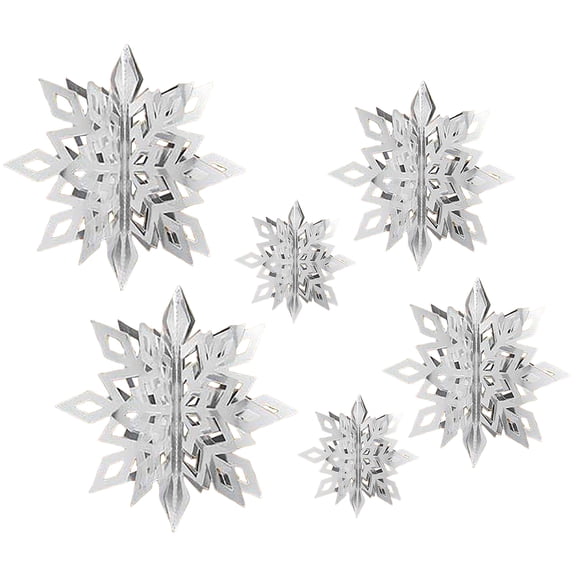 Christmas Hanging Snowflake Decoration, 6pcs 3d Snowflakes, Snowflake Pendant, Suitable for Winter Wonderland Ice And Snow Christmas Birthday Party Decoration (Silver).