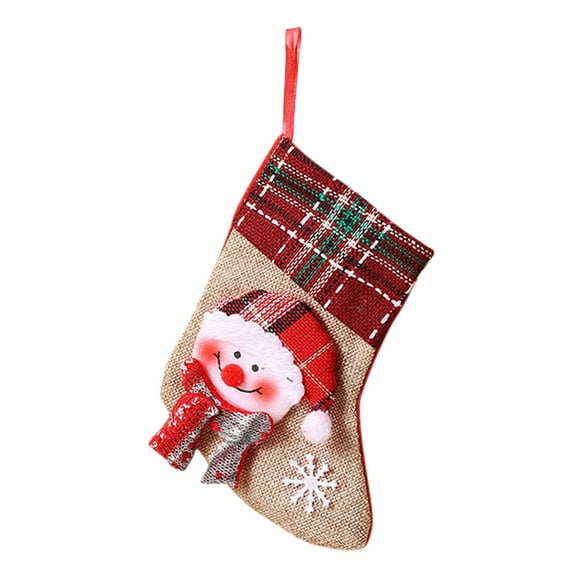 Christmas Hanging Sock Xmas Decorative Filler Stocking Funny Cute Candy Bag Ornament For Tree Pendants Holiday Party Gift Exchange Decor