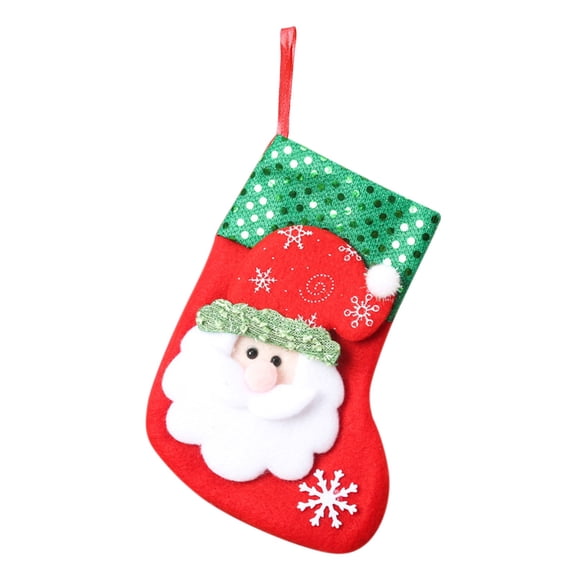 Christmas Hanging Sock Xmas Decorative Filler Stocking Funny Cute Candy Bag Ornament For Tree Pendants Holiday Party Gift Exchange Decor