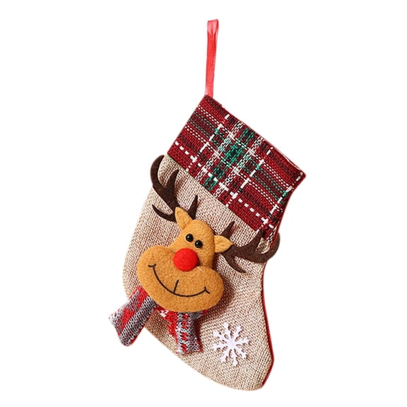 Christmas Hanging Sock Xmas Decorative Filler Stocking Funny Cute Candy Bag Ornament For Tree Pendants Holiday Party Gift Exchange Decor