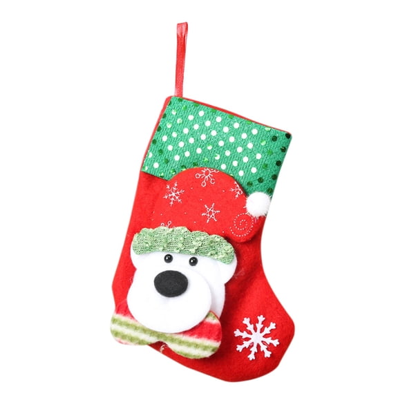Christmas Hanging Sock Xmas Decorative Filler Stocking Funny Cute Candy Bag Ornament For Tree Pendants Holiday Party Gift Exchange Decor