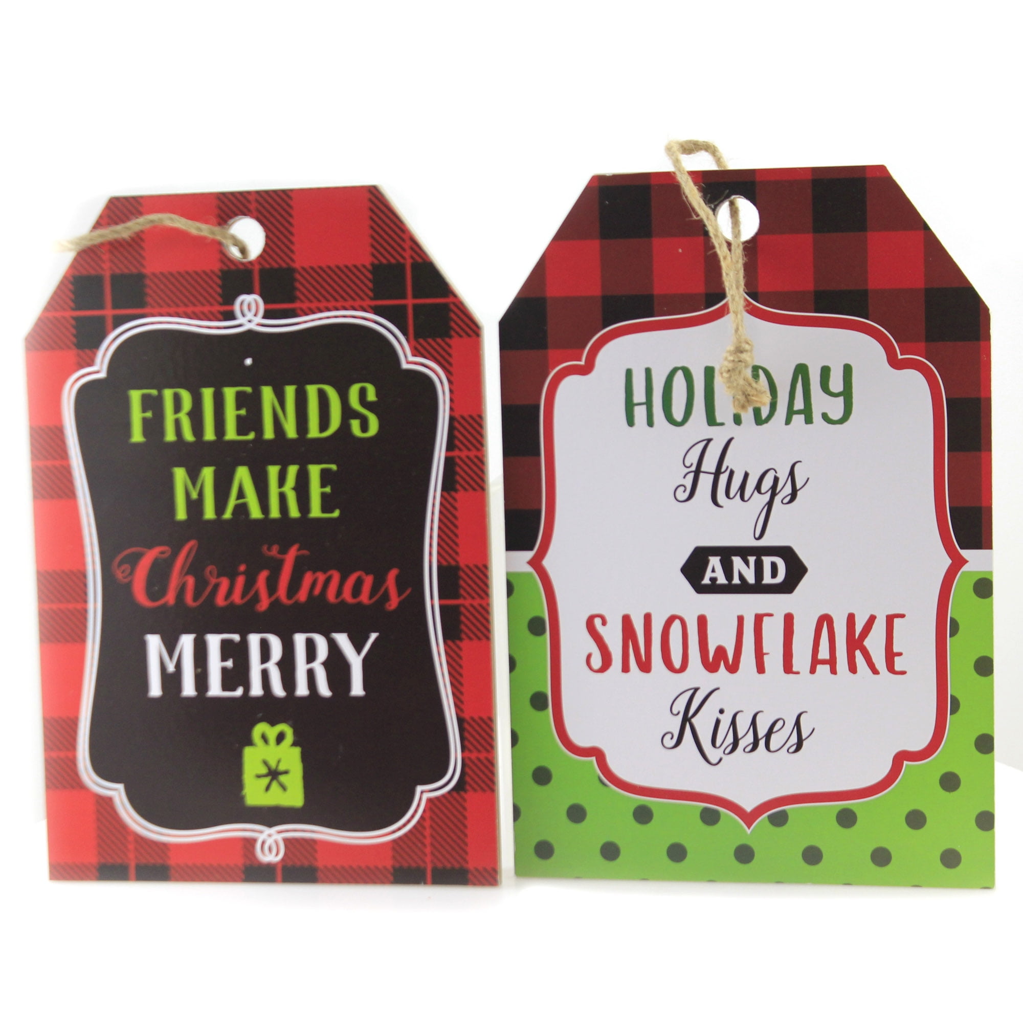 🎄 Adorno Colgante De Madera Para Árbol De Navidad - Etiqueta De Regalo Personalizable (Rojo Y Blanco)