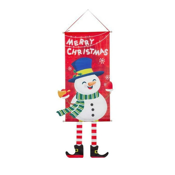 Christmas Hanging flag Christmas Decorations Red Snow Man Decor