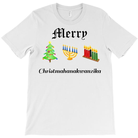 Christmas Hanukkah Kwanzaa Christmahanakwanzika Themed Inclusive Holiday - Durable Stitching G34402 Unisex T-Shirt, Up to Size 5XL
