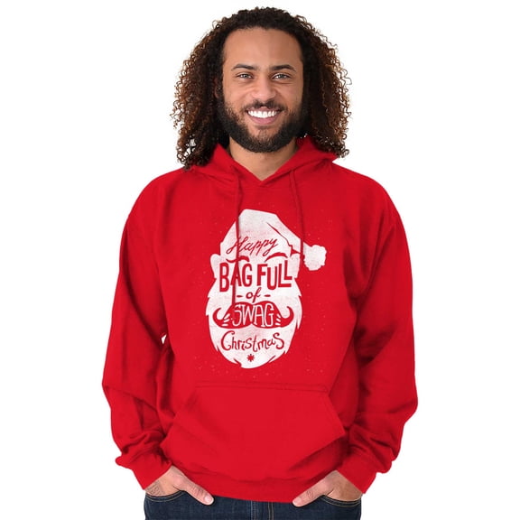 Christmas Happy Bag Full Of Swag Day Unisex Plus Fleece Graphic Hoodie Brisco Brands 3X