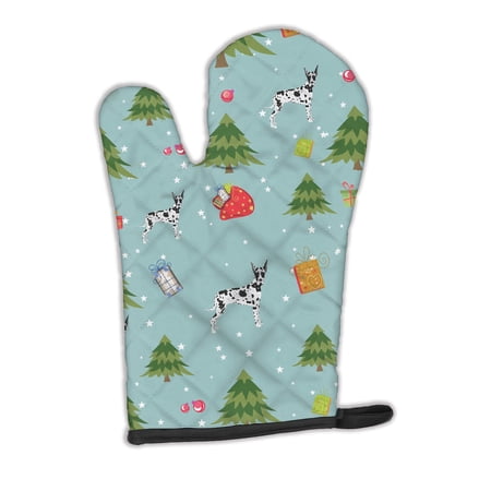 Christmas Harlequin Cropped Great Dane Oven Mitt