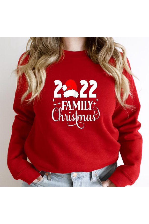Christmas Hat 2022 Funny Family Matching Winter Vibes Holiday Graphic SW8471 Unisex Sweatshirt, Up to Size 5XL