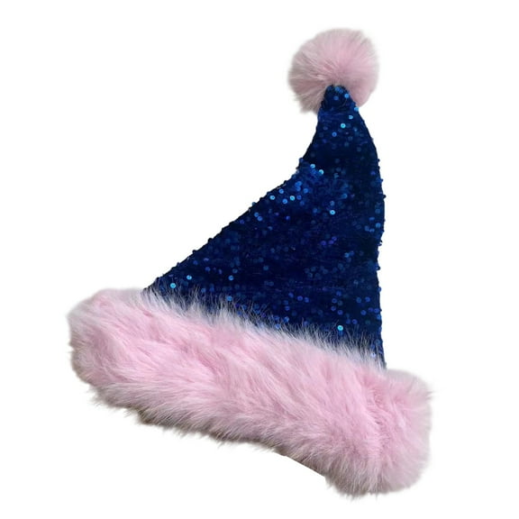 Christmas Hat 2025 Women and Men Santa Hat Plush Fluffy Classic Beanie Hat Santa Claus Hat for Xmas New Year Party
