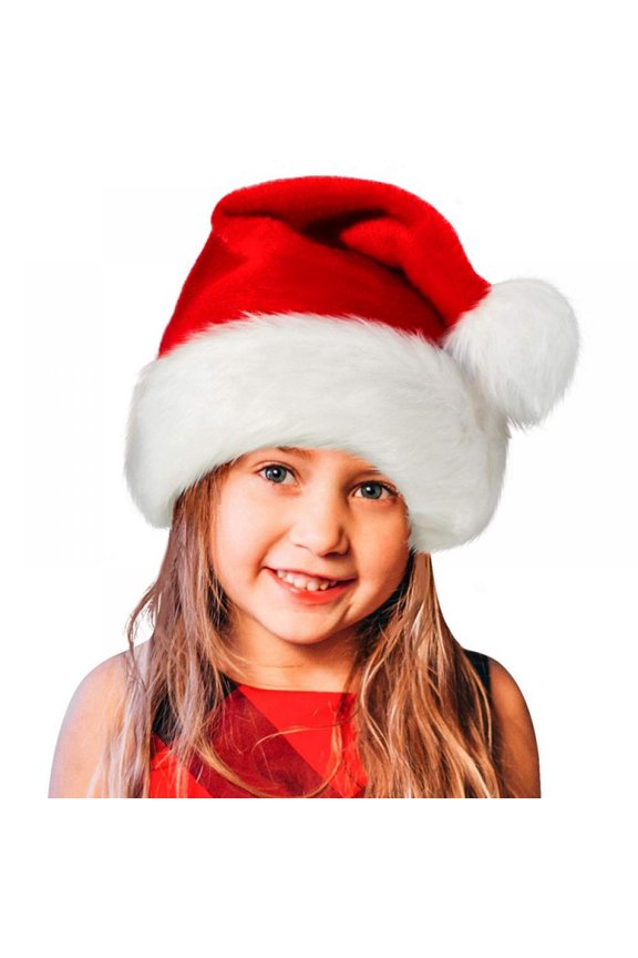 Christmas Hat 6 Pcs,Santa Hat,Xmas Holiday Hat Unisex Velvet Comfort Christmas Hats Extra Thicken Classic Fur for Christmas New Year Festive Holiday Party Supplies,for Kids Boys Girls