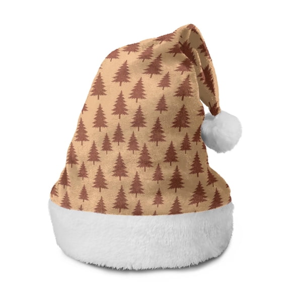 Christmas Hat,Christmas Fir Tree Knit Pattern Santa Hats Xmas Hat Christmas Party Decorations Party HHats for Adults,15 X 11.6 Inches