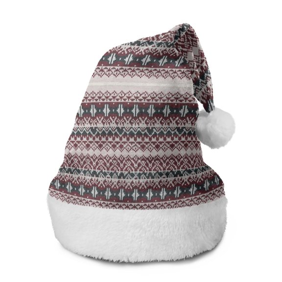 Christmas Hat,Christmas Knit Snowflake Stripe Pattern Santa Hats Xmas Hat Christmas Party Decorations Party HHats for Adults,15 X 11.6 Inches