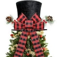 thumbnail image 1 of Christmas Hat Decoration with Retractable Tree Top Hat and Creative Bow for Holiday Ornaments, Ideal as Festive Tree Topper and Party Scenes-black, 1 of 6