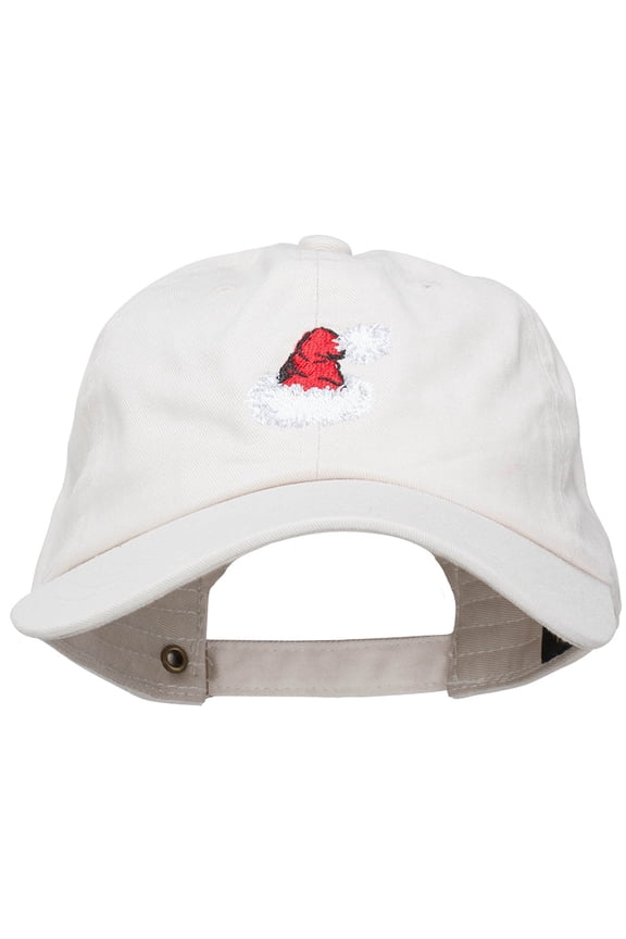 Christmas Hat Embroidered Unstructured Cap - Beige OSFM