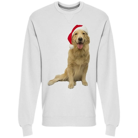 Christmas Hat Golden Retriever Sweatshirt Men -Image by Shutterstock, Male x-Large