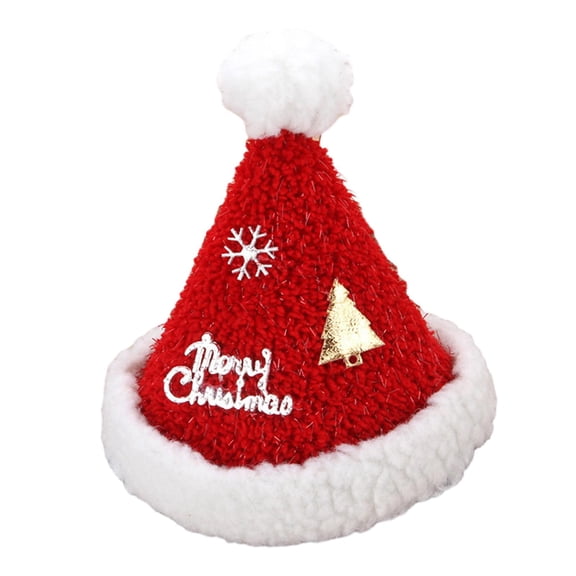 Christmas Hat Hairpin Girls Soft Headdress for Party Favors New Year Cosplay No Brown Decor