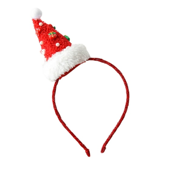 Christmas Hat Headbands, Sequined Santa Hat Headband for Christmas Festive Costume Party Cosplay, Xmas Hairband Accessories Decorations for Adults