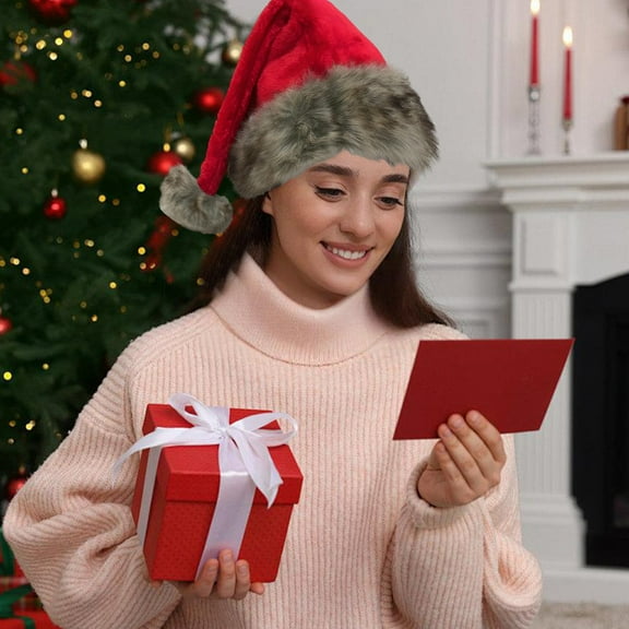 Christmas Hat & Ornaments - Festive Holiday Cap for Xmas Celebrations, Cute Christmas Ornament Accessory, Perfect for Parties, Costumes & Seasonal Gifting, 18.5*11.81in, Red