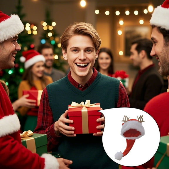 Christmas Hat Ornaments, Mini Santa Claus Hats for Xmas Tree Decor, Stocking Stuffers, Holiday Party Favors for Kids, Adults, Pets