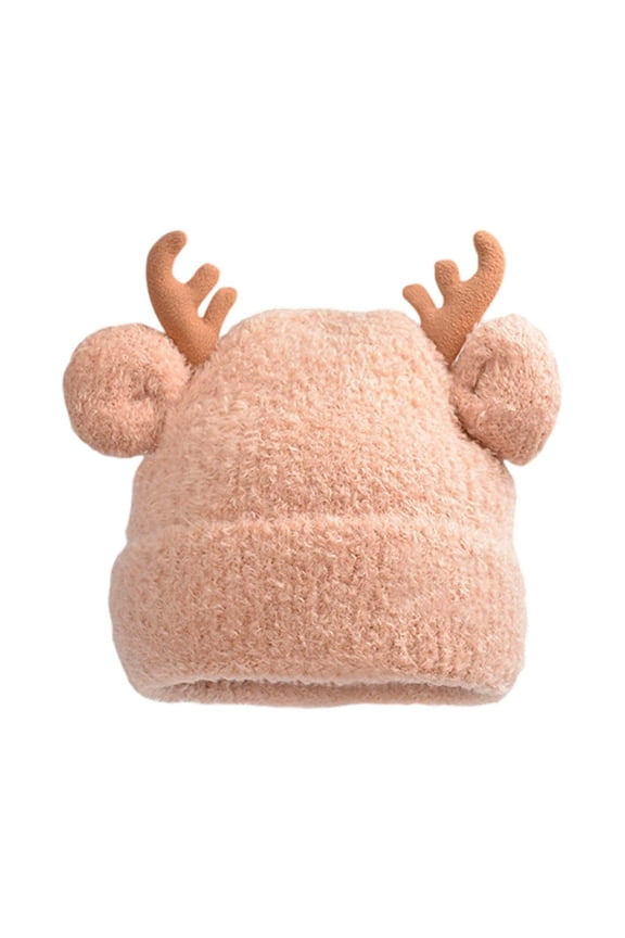 Christmas Hat Reindeer Knitted Hat Winter Trapper Hat Cozy Lined Ear Warmer Design for Holiday Party and Cold Weather