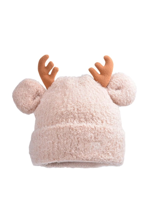 Christmas Hat Reindeer Knitted Hat Winter Trapper Hat Cozy Lined Ear Warmer Design for Holiday Party and Cold Weather