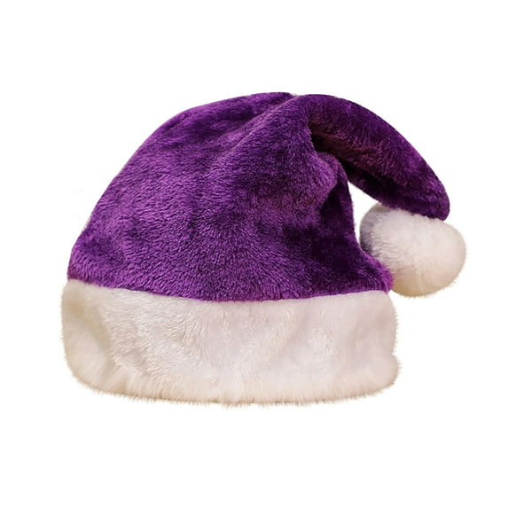 Christmas Hat, Santa Hat Holiday for Adults Unisex Velvet Comfort Extra Thicken Fur Xmas Hat for New Year Festive Party
