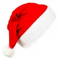 thumbnail image 1 of Christmas Hat Santa Hat Plush Small Red Hat Christmas Party Hat Winter Warm Hat for Adults, 1 of 5
