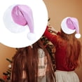 thumbnail image 1 of Christmas Hat,Santa Hat,Santa Hat Holiday for Adults Unisex,Velvet Comfort Extra Thicken Fur Xmas Hat for New Year Festive Party,Pink, 1 of 9