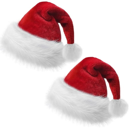 Christmas Hat Santa Hat Xmas Holiday Hat for Adults, Unisex Comfort Christmas Hats for Christmas New Year Festive Holiday Party Supplies