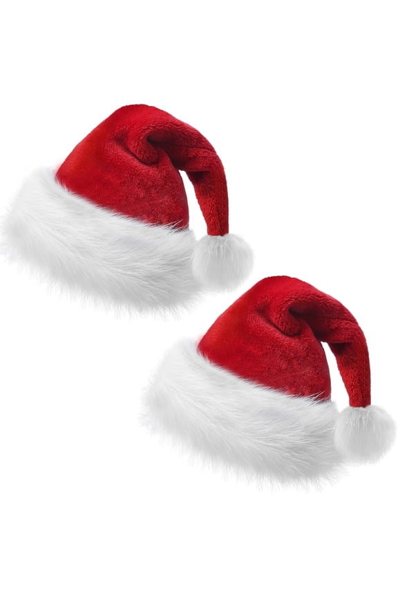 Christmas Hat Santa Hat Xmas Holiday Hat for Adults, Unisex Comfort Christmas Hats for Christmas New Year Festive Holiday Party Supplies
