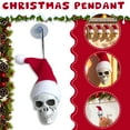 thumbnail image 1 of Christmas Hat Skull Ornament, Edgy Holiday Decoration for Christmas Tree Decorations, Christmas Decorations Indoor, Alternative Theme Party Decor, 1 of 8