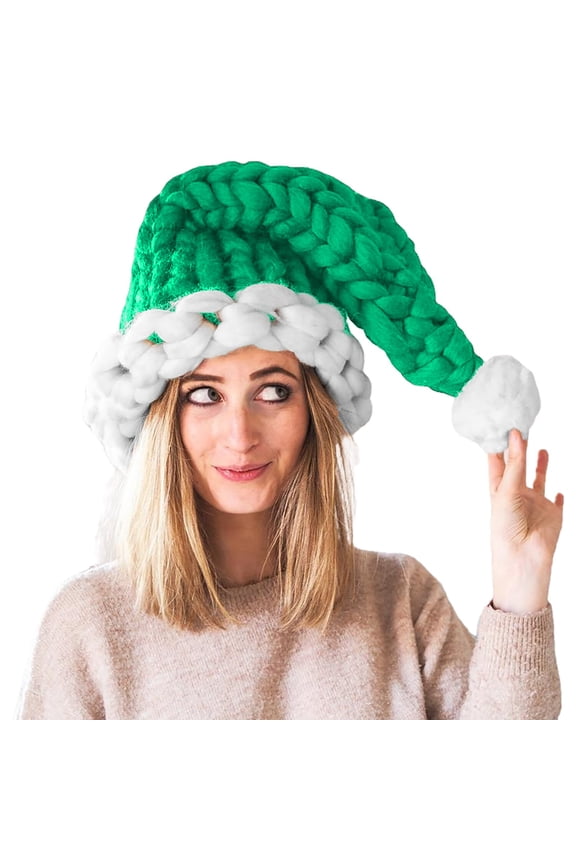 Christmas Hat Winter Hats for Women Cold Weather Icelandic Woolen Yarn Creative Hand Knitted Christmas Hat