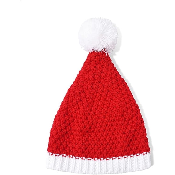 Christmas Hat for Adult Knitted Santa Hat for Xmas Winter Holiday Party