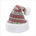 thumbnail image 1 of Christmas Hat for Adults Soft Xmas Hat Snowflake Knitted Hat Winter Santa Hats for New Year Festive Holiday Gray, 1 of 3