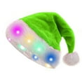 thumbnail image 1 of Christmas Hat for Women and Men Plush Holiday Party Supplies Classic Santa Hat with Lights Mint Green, 1 of 3