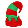 thumbnail image 1 of Christmas Hat with Bell for Adults Kids, Santa Claus Costume Accessories for Christmas Party Supplies, Striped Patchwork Elf Hat Decorations, 1 of 6