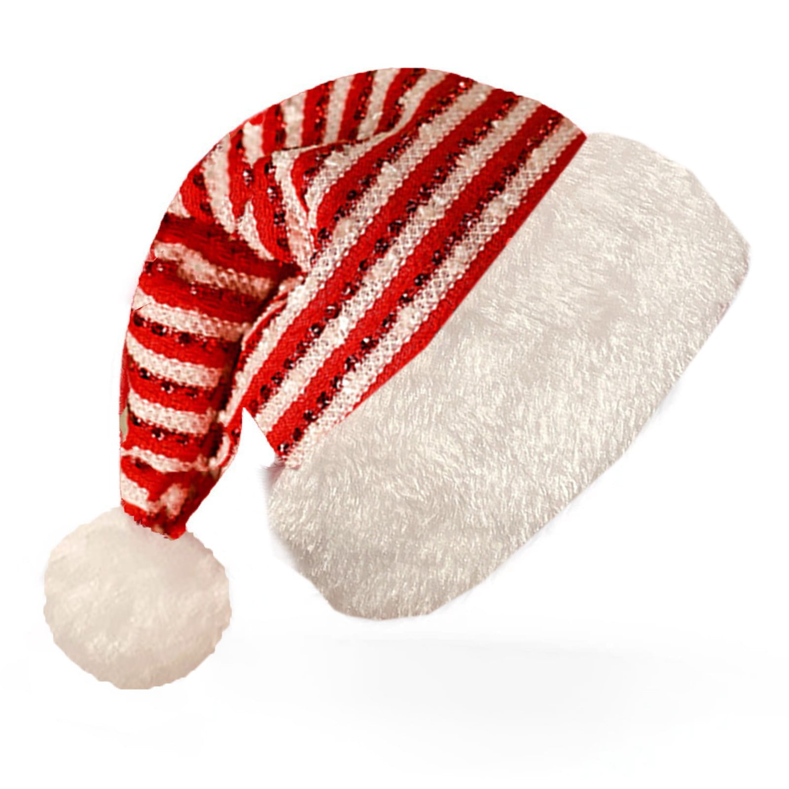 Striped Santa Hat Adult Red Whte Striped Santa Hat Adult Red Whte