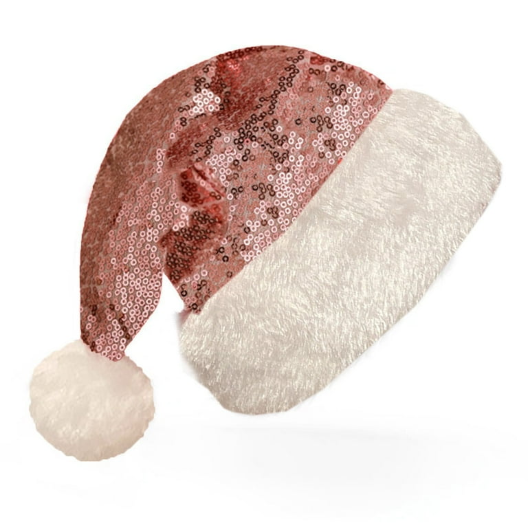 Santa Hat Plush Glitter Christmas Party Headwear Santa Hat Plush Glitter Christmas Party Headwear