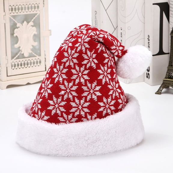 Christmas Hats for Adult Knitted Thick Christmas Hat for Adults Warm Santa Hat for Holiday Festivities Fashion Party Hat Xmas Gifts