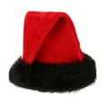 thumbnail image 1 of Christmas Hats for Adults Plush Red Black Santa Hat Xmas Fluffy Santa Claus Hat for Women Men,1 Pcs, 1 of 5