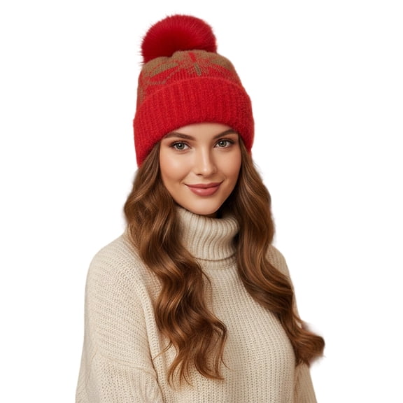 Christmas Hats for Men and Women Beanies Women Winter Knitted Hat Soft Lined Thermal Ear Trapper Cap for Cold Weather Outdoor