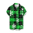 thumbnail image 1 of Christmas Hawaiian Shirts Mens Novelty Checkerboard Graphic Aloha Beach Party Holiday Short Sleeve Button Up Shirt, 1 of 4